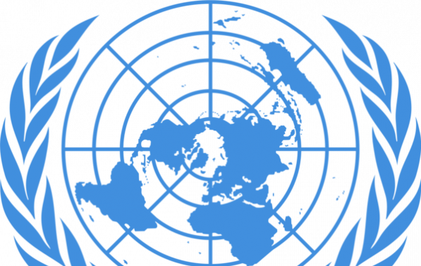 FN emblemet viser et verdenskart som symbol på jordas befolkning. Kartet er omkranset av to olivengreiner, et gammelt tegn på fred og samarbeid.