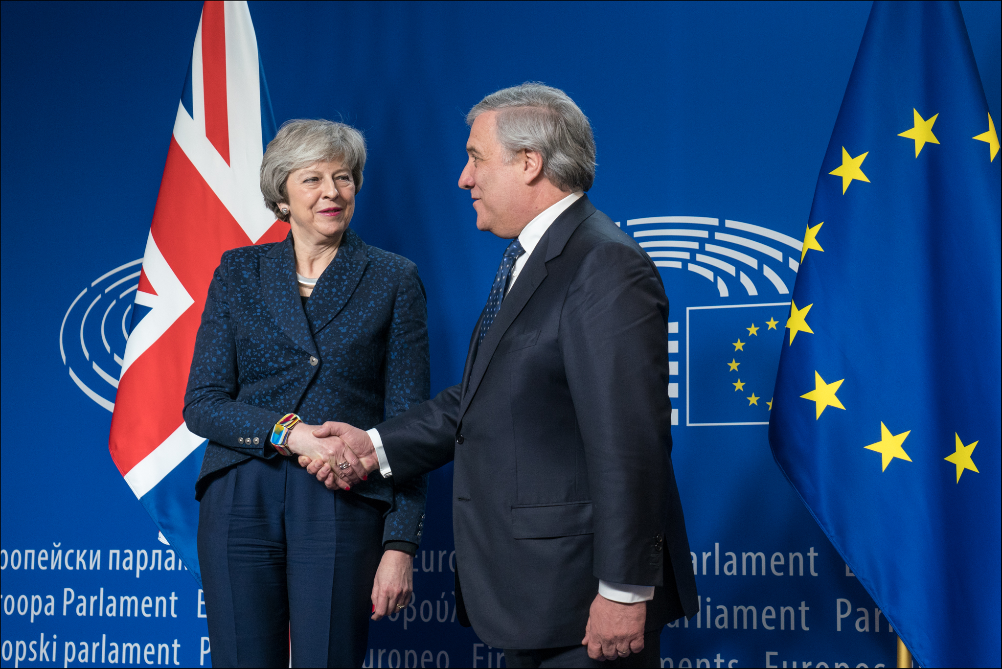 Theresa May i møte med EU parlamentets president
