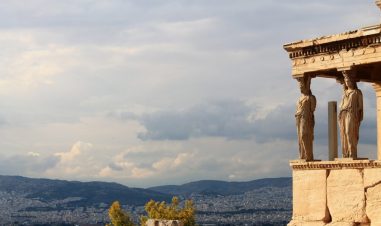 Utsiktsbilde fra Akropolis i Hellas