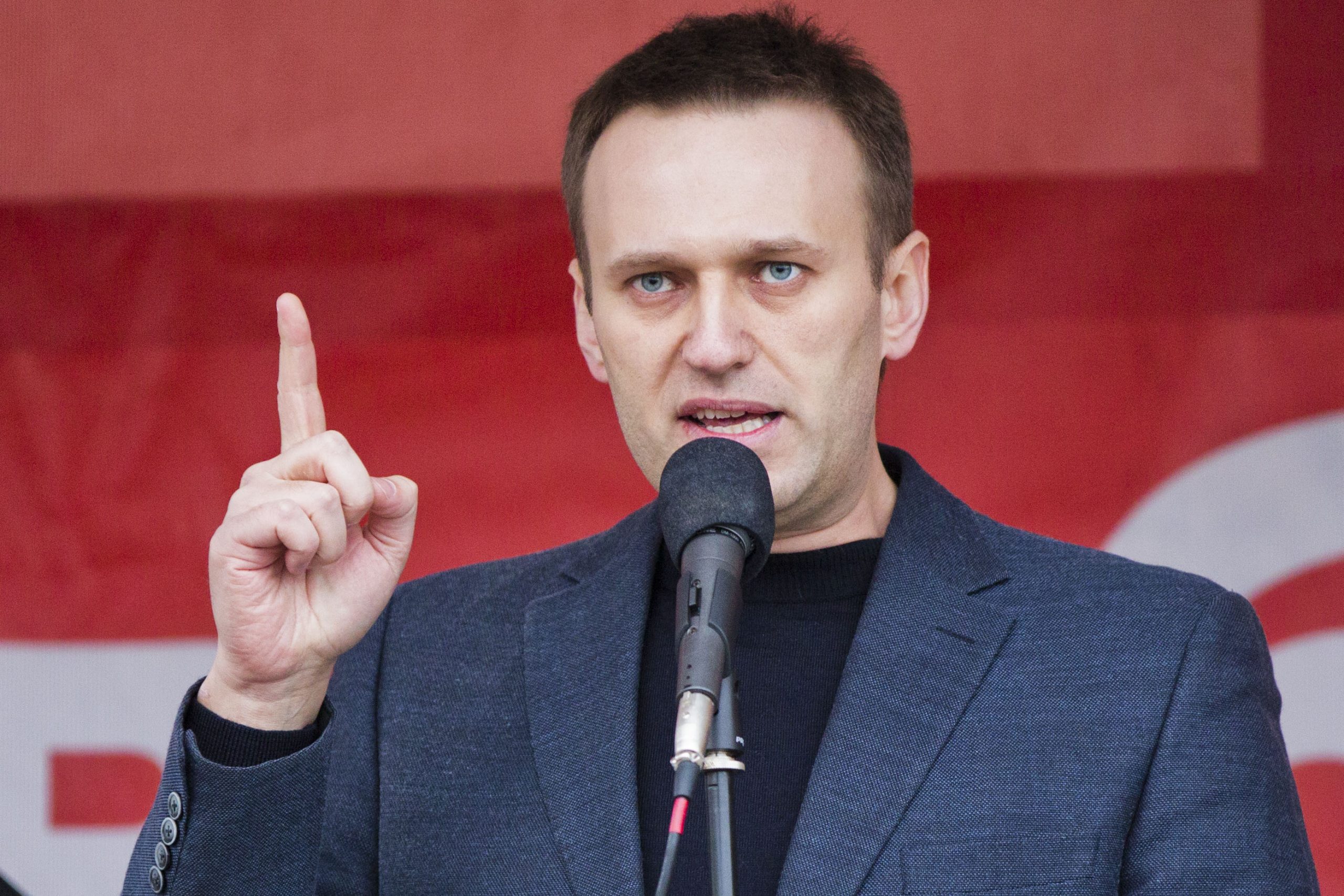Nærbilde av Navalny som taler 