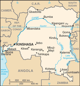 Kart over Kongo