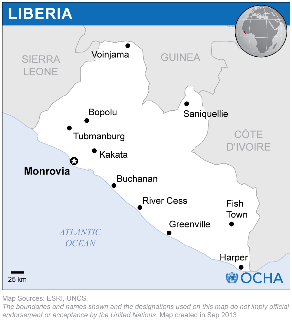 Kart over Liberia